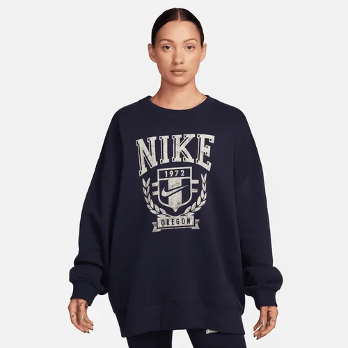 Nike Sportswear oversized fleeceshirt met ronde hals voor dames - Blauw