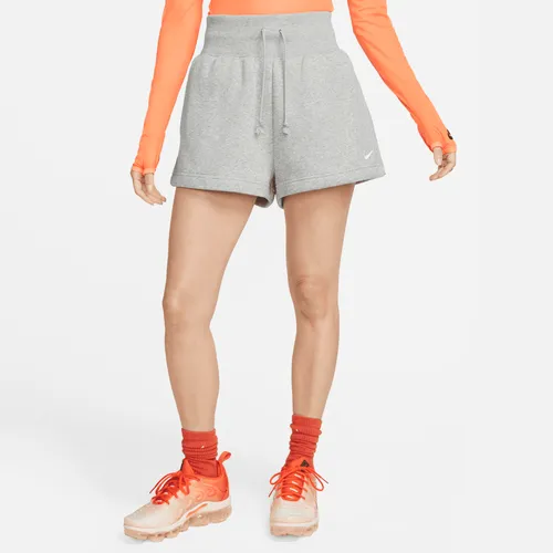 Nike Sportswear Phoenix Fleece damesshorts met ruimvallende pasvorm en hoge taille - Grijs