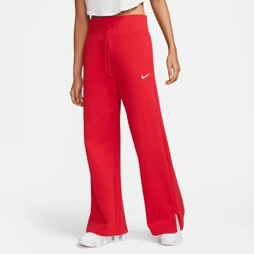 Nike Sportswear Phoenix Fleece Joggingbroek met hoge taille en wijde pijpen voor dames - Rood