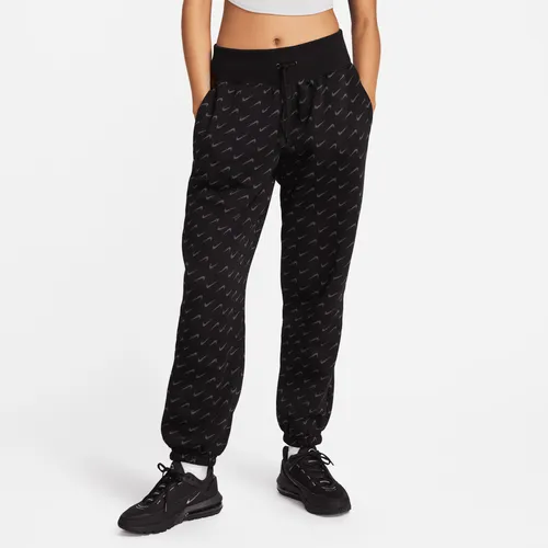 Nike Sportswear Phoenix Fleece oversized joggingbroek met print voor dames - Zwart