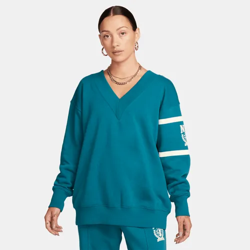 Nike Sportswear Phoenix Fleece sweatshirt met V-hals voor dames - Groen