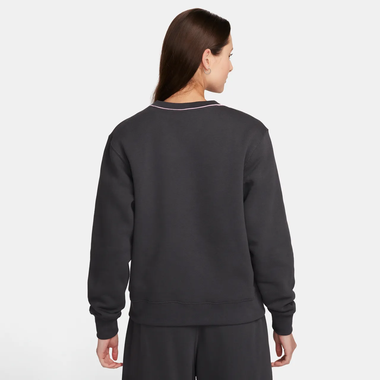 Nike Sportswear sweatshirt van fleece met ronde hals voor dames - Grijs
