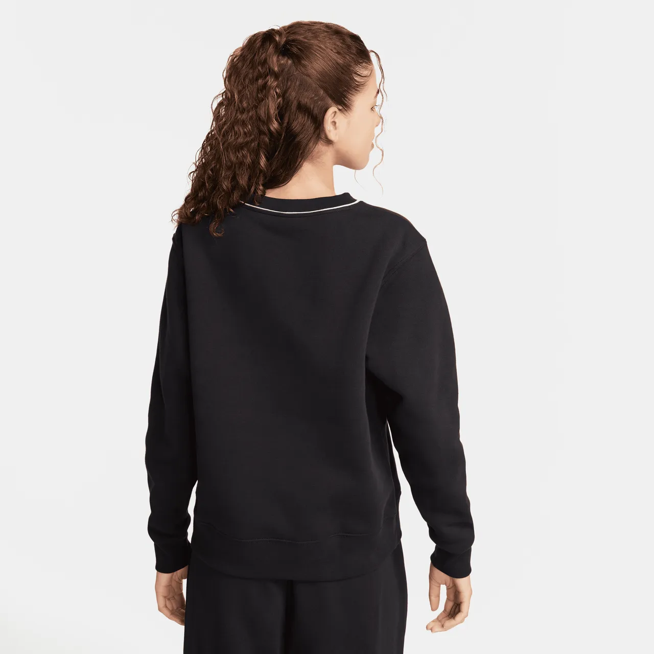 Nike Sportswear sweatshirt van fleece met ronde hals voor dames - Zwart