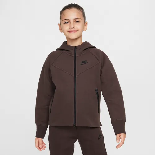 Nike Sportswear Tech Fleece Hoodie met rits over de hele lengte voor meisjes - Bruin