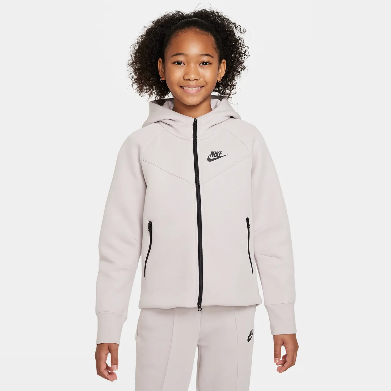 Nike Sportswear Tech Fleece Hoodie met rits over de hele lengte voor meisjes - Paars