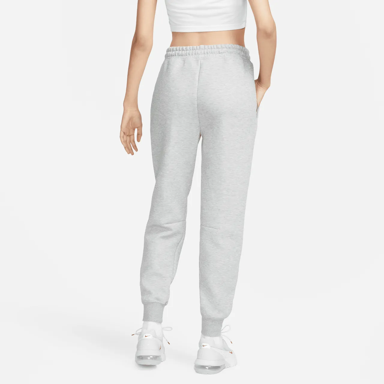 Nike Sportswear Tech Fleece Joggingbroek met halfhoge taille voor dames - Grijs