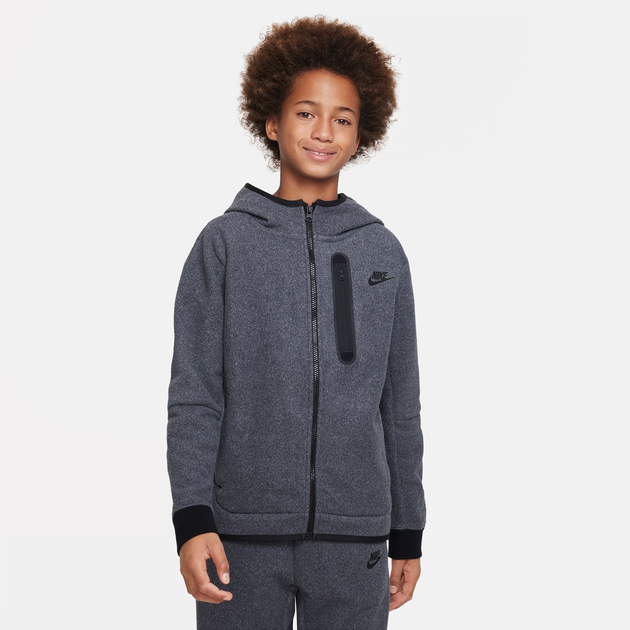 Nike Sportswear Tech Fleece Winterhoodie met rits voor jongens - Zwart