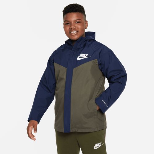 Nike Sportswear Windpuffer ruimvallend jongensjack op heuplengte met Storm-FIT en capuchon (ruimere maten) - Blauw