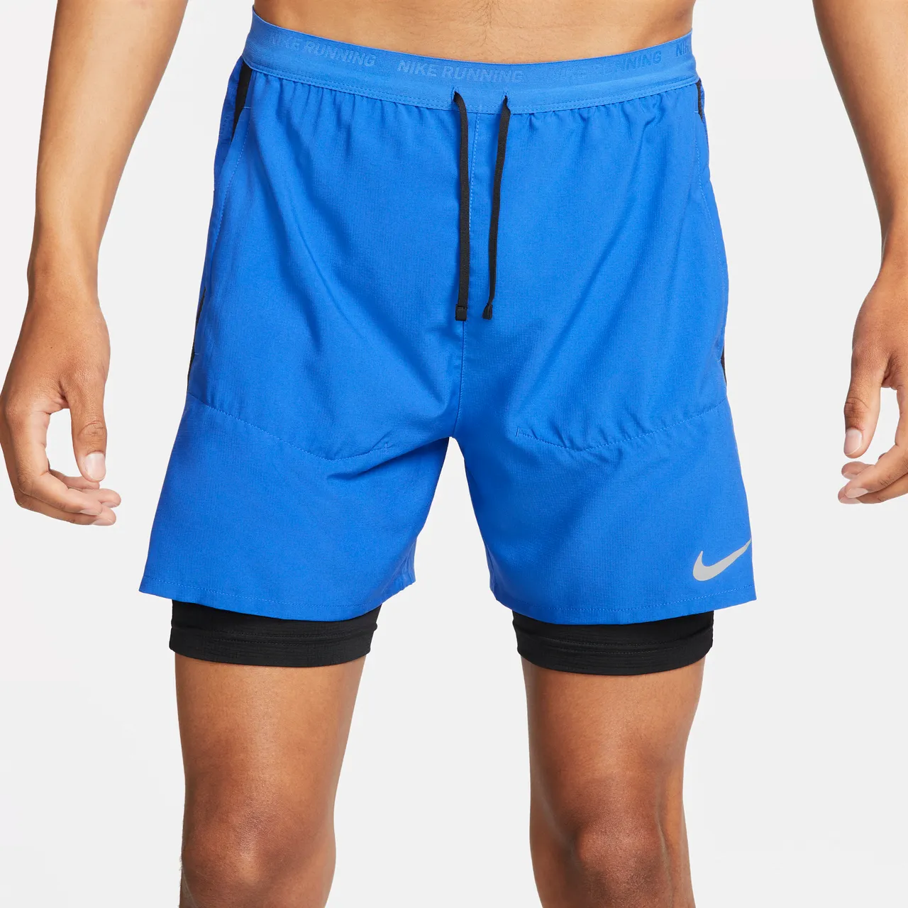 Nike Stride Dri-FIT hybride hardloopshorts voor heren (13 cm) - Blauw