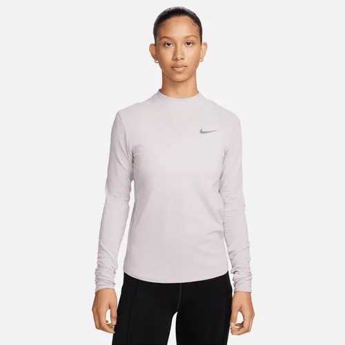 Nike Swift Dri-FIT hardlooptop met opstaande kraag en lange mouwen voor dames - Paars