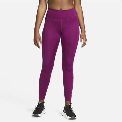 Nike Swoosh Run 7/8-hardlooplegging met graphic en halfhoge taille voor dames - Rood