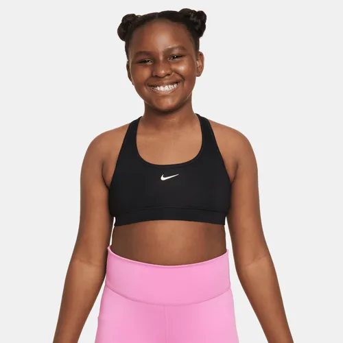 Nike Swoosh Sport-bh voor meisjes (ruimere maten) - Zwart