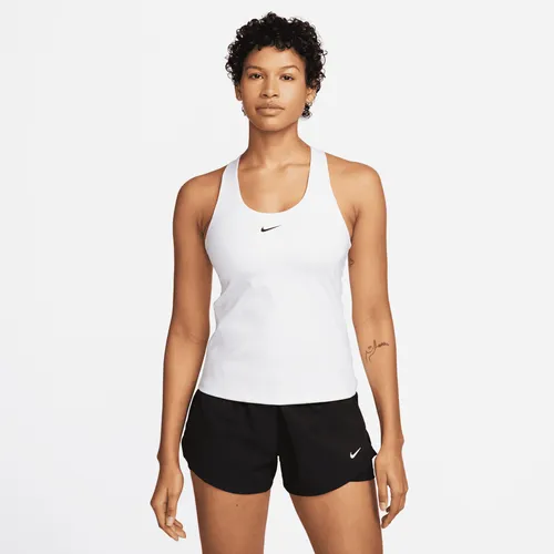 Nike Swoosh Tanktop met padded sport-bh met medium ondersteuning - Wit