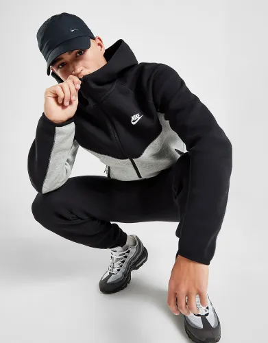 Nike Tech Fleece Full Zip Hoodie, Dark Grey Heather/Black/White