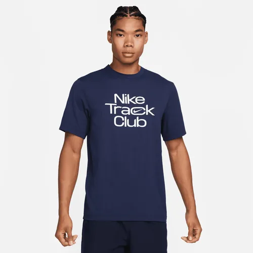 Nike Track Club hardlooptop met korte mouwen en Dri-FIT voor heren - Blauw