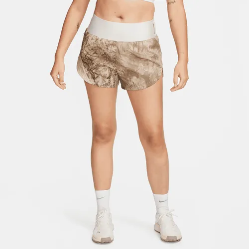 Nike Trail Repel hardloopshorts met halfhoge taille en binnenbroekje voor dames (8 cm) - Bruin