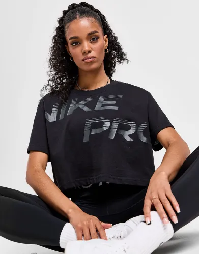 Nike Training Pro Graphic Crop T-Shirt, Black