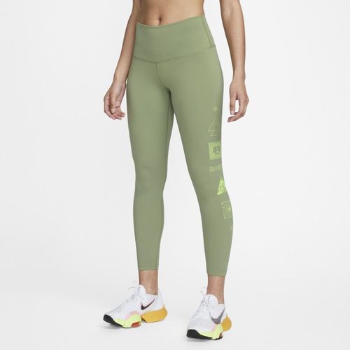 Nike Yoga 7/8-legging met graphic en hoge taille voor dames - Groen