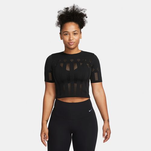 Nike Yoga Dri-FIT ADV Luxe Croptop met korte mouwen voor dames - Zwart