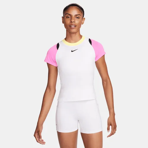 NikeCourt Advantage Dri-FIT tennistop met korte mouwen voor dames - Wit