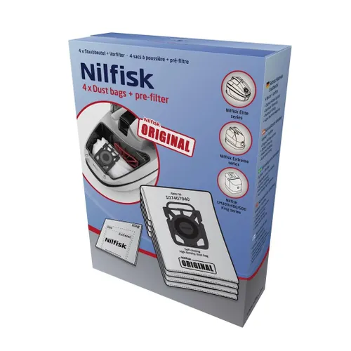 Nilfisk - 107407940-4 zakken stofzuiger + voorfilter