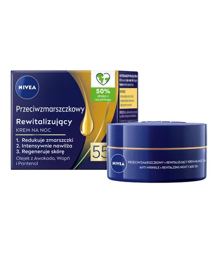 NIVEA Anti-rimpel + revitaliserende nachtcrème 55+ 50 ml