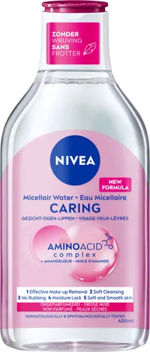 NIVEA Essentials Verzachtend & Verzorgend Micellair Water - Micellair water - Droge huid - Amandelolie - Aminozuren - 400 ml