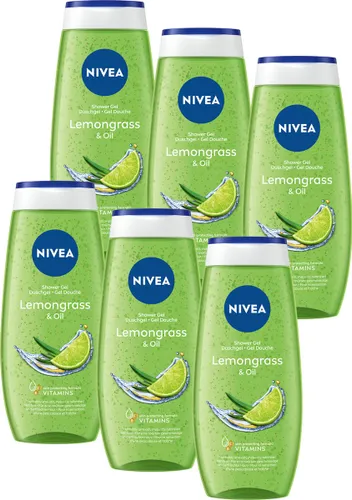 NIVEA Lemon & Oil Douchegel – Met vitamine C & E - Duurzaam product - Voordeelverpakking: 6 x 250 ml