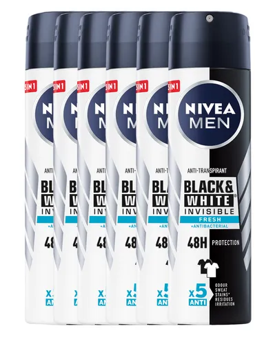 Nivea Men Black & White Invisible Fresh Deodorant Spray Voordeelverpakking