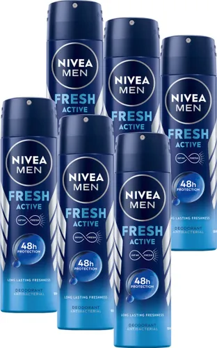 NIVEA MEN Fresh Active Deodorant Spray - Anti-Transpirant - Beschermt 48 uur lang - Met oceaanextracten - Aluminiumvrij en alcoholvrij - Antibacteriee...