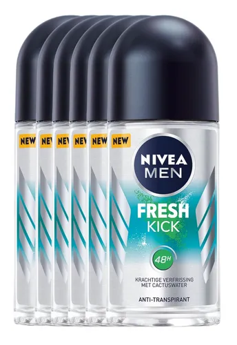 Nivea Men Fresh Kick Anti-Transpirant Roll-On Voordeelverpakking
