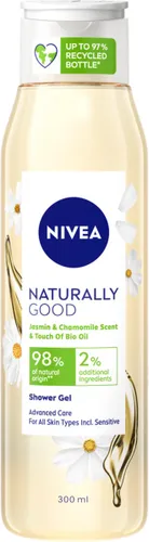 NIVEA Naturally Good Jasmin & Chamomile Douchegel - Bevat heilzame oliën en vitaminen- Vegan formule - Voordeelverpakking 6 x 300 ml