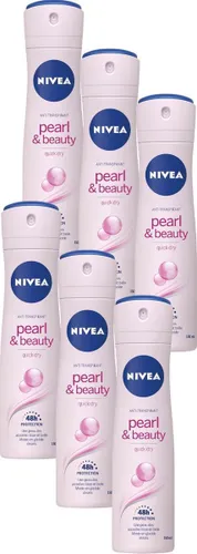 NIVEA Pearl & Beauty Deodorant Spray - Voor egale en gladde oksels - Met parelextracten - Beschermt 48 uur - 6 x 150 ml - Voordeelverpakking