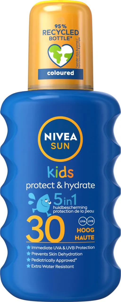 NIVEA SUN Kids Protect & Hydrate Zonnebrandspray - SPF 30 - Gekleurd - Zeer waterbestendig - 200 ml