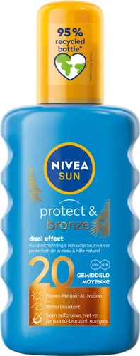 NIVEA SUN Protect & Bronze Zonnebrand Spray - SPF 20 - Zonnespray - Waterproof - Beschermt en stimuleert een bruine huid - Met pro-melanine extract -...