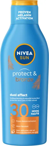 NIVEA SUN Protect & Bronze Zonnemelk - SPF 30 - Zonnebrand Melk - Met pro-melanine extract - Beschermt en ondersteunt een bruine kleur - 200 ml
