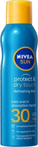 NIVEA SUN Protect & Dry Touch Vernevelende Zonnebrand Spray - SPF 30 - Transparant en waterproof - 200 ml