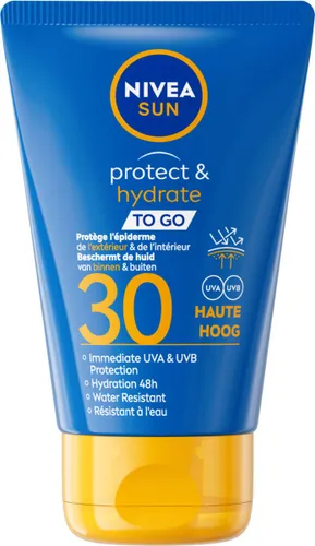 NIVEA SUN Protect & Hydrate Pocket Size Zonnemelk - Mini Zonnebrand - SPF 30 - Waterbestendig - Trekt snel in - 50 ml