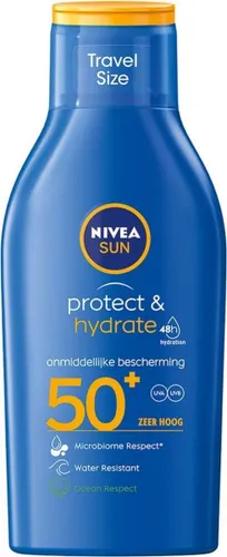 NIVEA SUN Protect & Hydrate Zonnemelk Travelsize - SPF 50 - Mini Zonnebrand - Waterbestendig - 100 ml