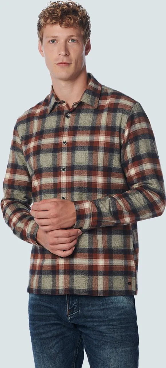 No Excess Mannen Bedrukt Overhemd Karamel XL