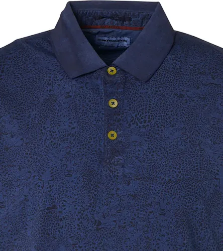 No Excess - Polo Print Donkerblauw - Modern-fit - Heren Poloshirt