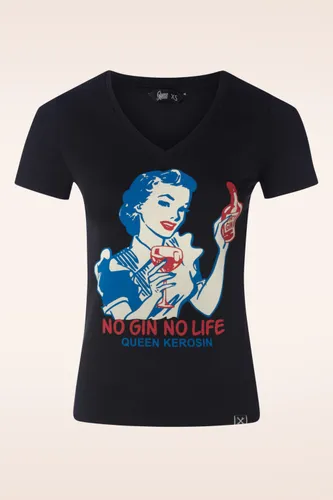 No Gin No Life T-shirt in zwart