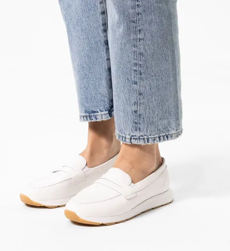 No Stress - Dames - Witte leren loafers