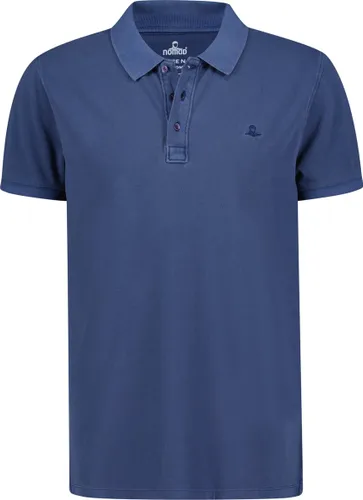 NOMAD® Taupo Polo Heren | Nature Dye | L | Blauw | Polo Shirt Korte Mouw | Luchtig Katoen
