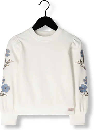 Nono Kate Girls Sweater With Embroidered Sleeves White Truien & Vesten Meisjes - Sweater - Hoodie - Vest- Wit