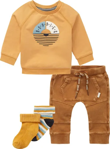 Noppies - Kledingset - 4delig - Broek Hino Caramel Brown - Sweater Homs Amber Gold - 2 paar sokken