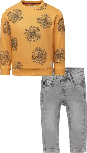 Noppies - Koko Noko - Kledingset - 2delig - Jongens - Spijkerbroek Grey Jeans - Sweater Gaya Amber Gold