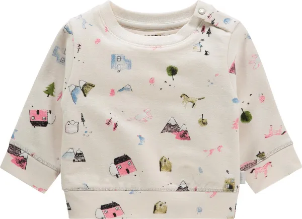 Noppies Meisjes Sweater Canfield all over print - Whisper White