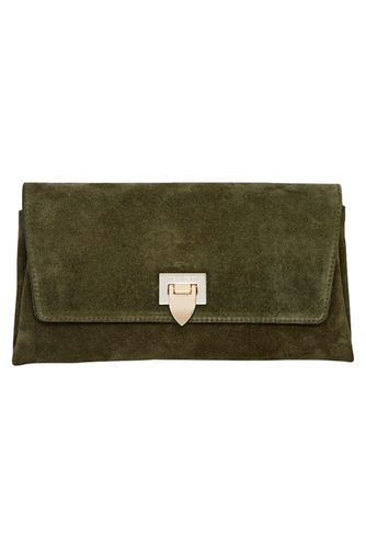 Nora Small Clutch Suede Army