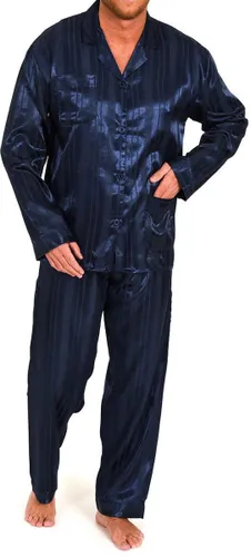 Norman Heren pyjama Satijn - Stripe - 48 - Blauw